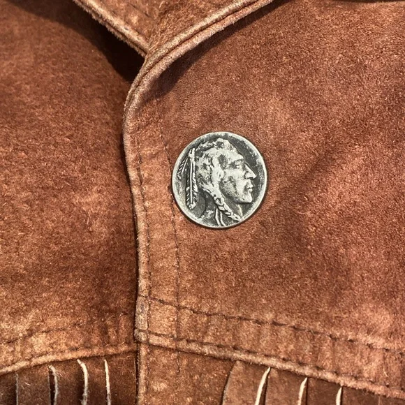 SOLD SOLD SOLD‼️‼️‼️Brown Leather Fringe Jacket - Picture 9 of 15